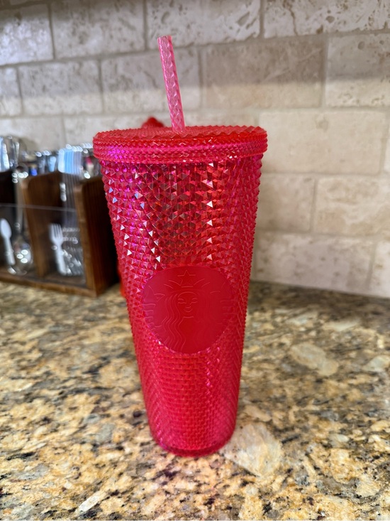 Starbucks Other - Starbucks Hot Pink Studded Tumbler with Straw